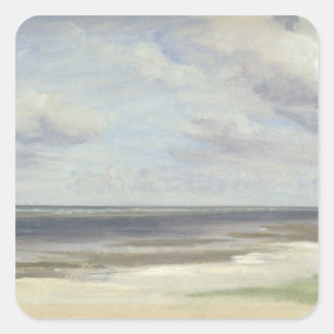 Ein Strand an der Ostsee in Laboe, 1842 Quadratischer Aufkleber