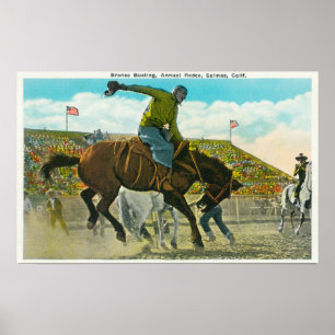 Ein sträubendes wildes Pferd am jährlichen Poster