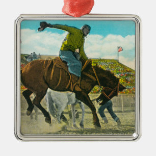 Ein sträubendes wildes Pferd am jährlichen Silbernes Ornament