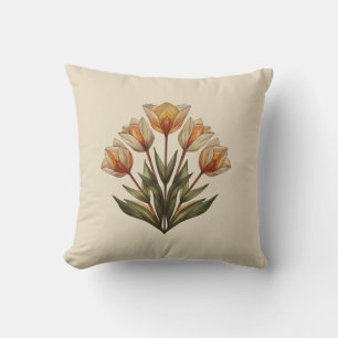 Ein Strauß Creme-Tulpen-Wurfkissen Kissen