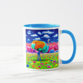 Ein Strauß in einer imaginären Landschaft. Tasse