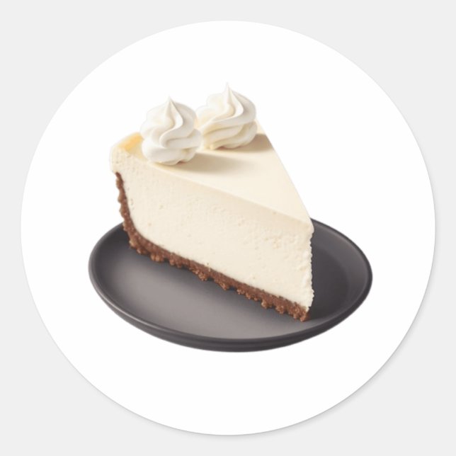 Ein Stück Käsekuchen Runder Aufkleber (Vorderseite)