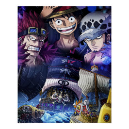 Ein Stück , Law , Luffy und Captain Kid Poster