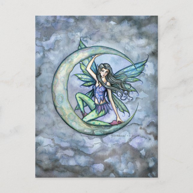 Ein Stück Mond Fairy Art Postkarte (Vorderseite)