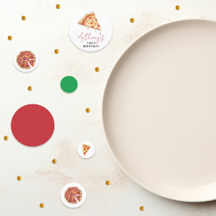 Ein Stück Spaß 1. Geburtstag Pizza Konfetti