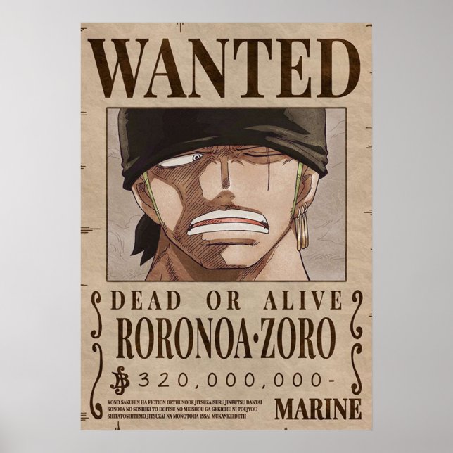 Ein Stück Zoro Gewollt Poster (Vorne)