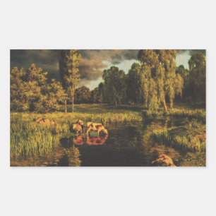 Ein Sturm am Horizont von Ivan Fedorovich Choultse Rechteckiger Aufkleber