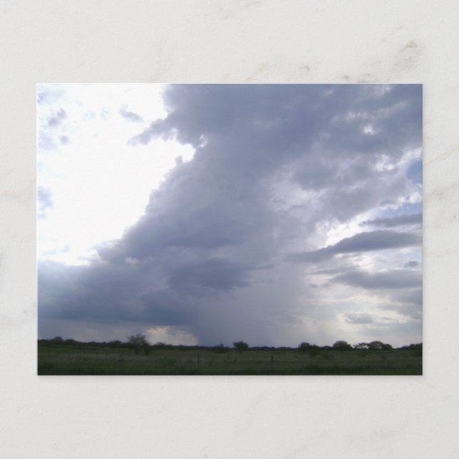 Ein Sturm bricht über Texas Postkarte (Vorderseite)