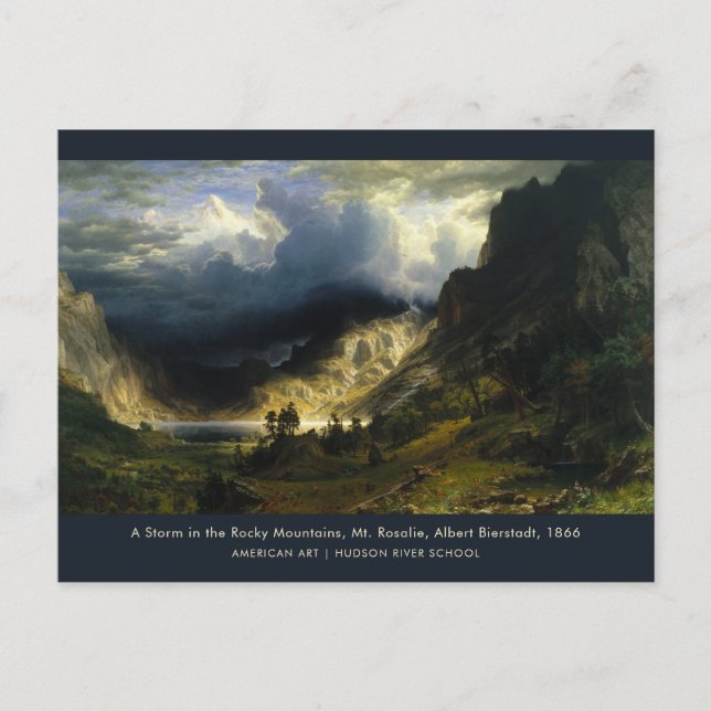Ein Sturm in der Felsenlandschaft Malerei Postkarte (Vorderseite)