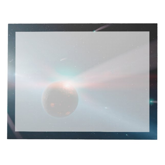 Ein Sturm von Kometen im Eta Corvi-System. Notizblock (Vorderseite)