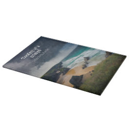 Ein stürmischer, launenhafter Strand, aquamarines Schneidebrett