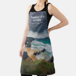 Ein stürmischer, launenhafter Strand, aquamarines Schürze