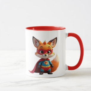Ein Superheld-Fuchs mit roter Maske und Umhang. Tasse