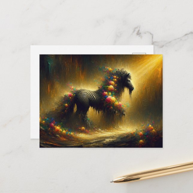 Ein surrealer Zebra Postkarte (Vorderseite/Rückseite Beispiel)