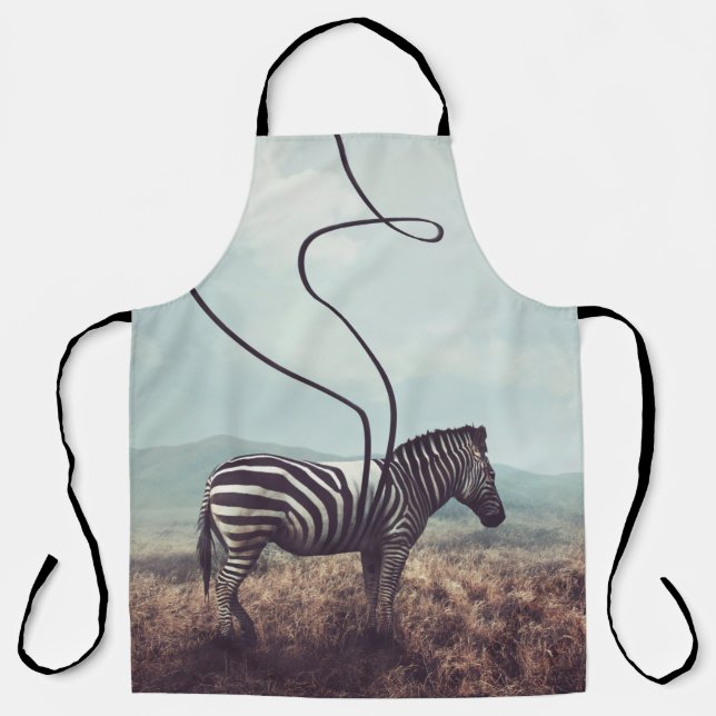 Ein surreales Bild eines Zebras und zwei seiner sc Schürze (Vorderseite)