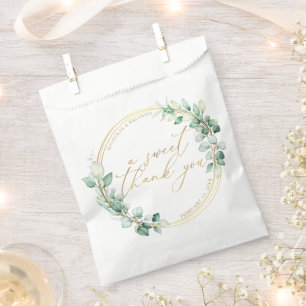 Ein süß Dankeschön Gold Eukalyptus Greenerity Wedd Geschenktütchen