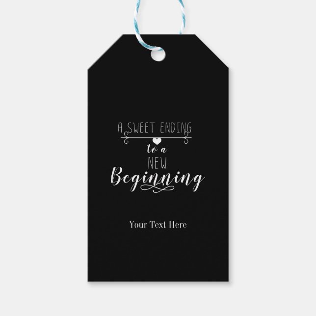 Ein Süß, der einer neuen Gastgeschenk Hochzeit end Geschenkanhänger (Vorderseite)