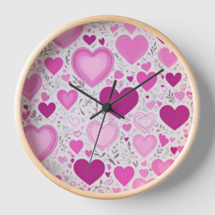 Ein süß-zauberhaftes, rosa Herz Uhr
