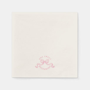 Ein Süßer Anfang Rosa und Weiße Hochzeitsgunst Serviette