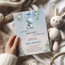 Ein süßer Baby-Boy ist unterwegs - Baby-Dusche.