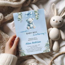 Ein süßer Baby-Boy ist unterwegs - Baby-Dusche.