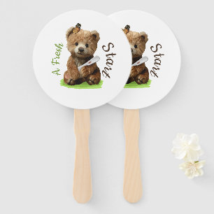 Ein süßer brauner Teddybär  Fächer