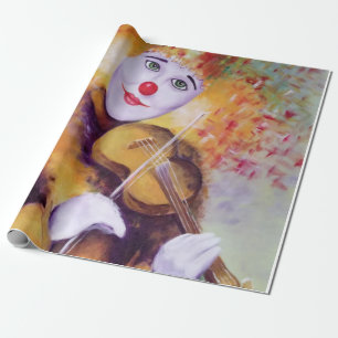 Ein süßer Clown, der Geige spielt Geschenkpapier