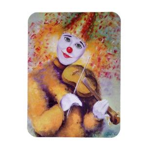 Ein süßer Clown, der Geige spielt Magnet