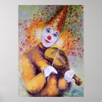 Ein süßer Clown, der Geige spielt
