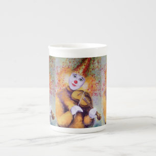 Ein süßer Clown, der Geige spielt Prozellantasse