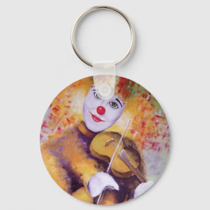 Ein süßer Clown, der Geige spielt Schlüsselanhänger