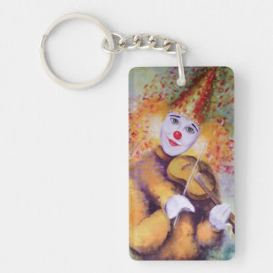 Ein süßer Clown, der Geige spielt Schlüsselanhänger