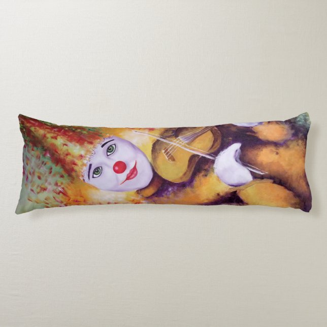 Ein süßer Clown, der Geige spielt Seitenschläferkissen (Vorderseite)