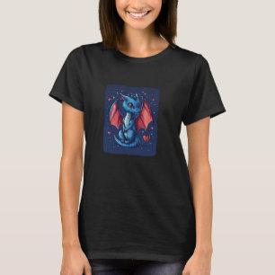 Ein süßer Drache, der ein liebevolles Vibes-Outfit T-Shirt