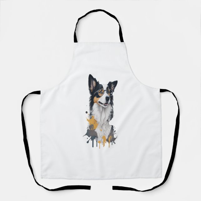 Ein süßer Hund Border Collie Schürze (Vorderseite)
