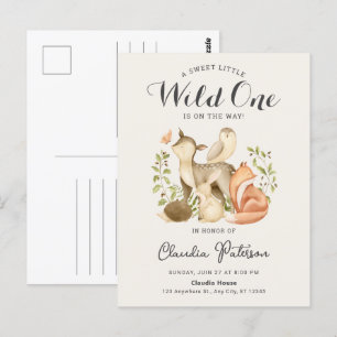 Ein süßer, kleiner wilder Boho-Waldtiere Postkarte
