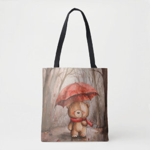Ein süßer Teddybär im Regen Tasche