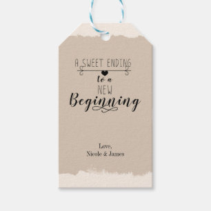 Ein süßer und neuer Beginngeist für eine Hochzeit Geschenkanhänger