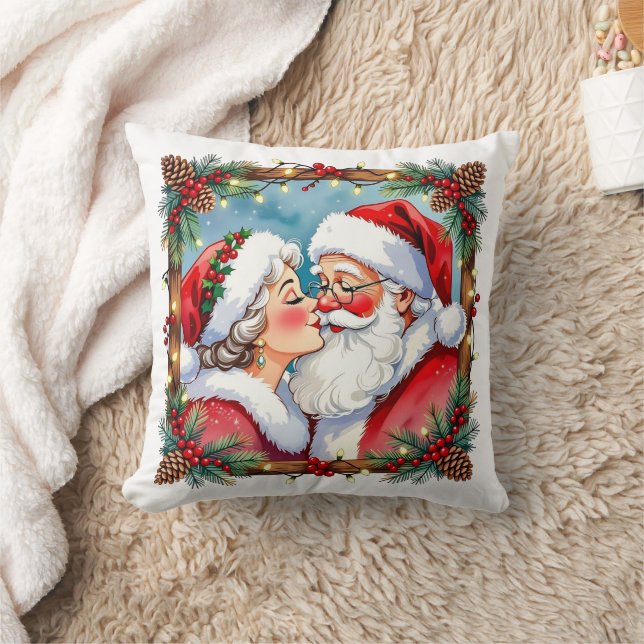 Ein süßes altmodisches Weihnachten | Mr und Mrs Cl Kissen (Decke)