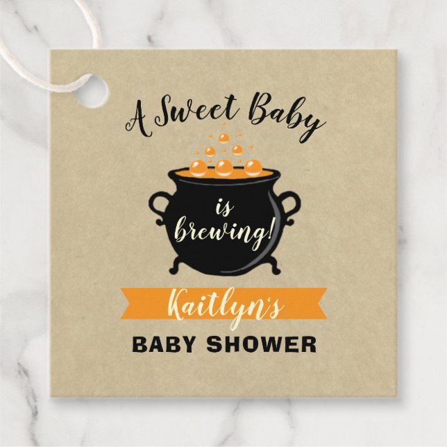 Ein süßes Baby braut Halloween-Kinderdusche Geschenkanhänger (Vorderseite)