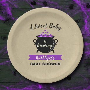 Ein süßes Baby braut Halloween-Kinderdusche Pappteller