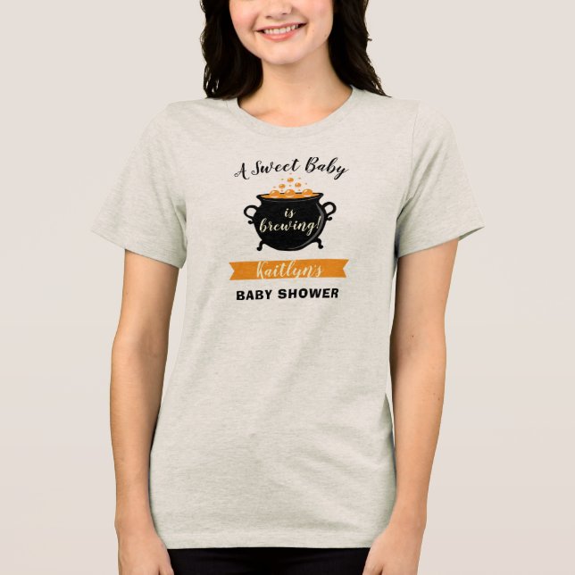Ein süßes Baby braut Halloween-Kinderdusche Tri-Blend Shirt (Vorderseite)
