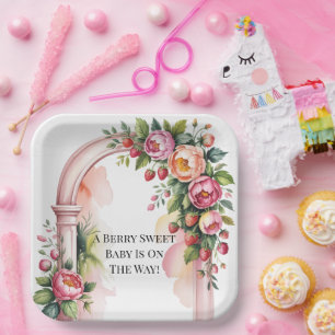 Ein süßes Baby ist unterwegs - Babyparty Pappteller
