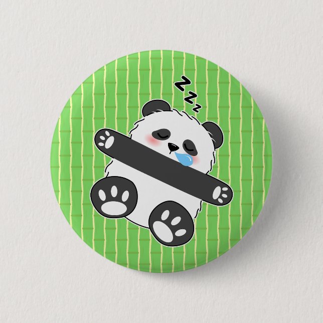 Ein süßes Baby-Panda schläft friedlich Button (Vorderseite)