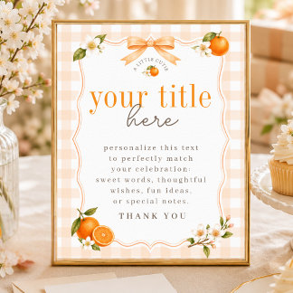 Ein süßes Baby Shower 'Create Your Party' Schild