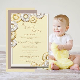 Ein süßes Baby Yellow Donuts Wasserfarbe Baby Dusc Einladung