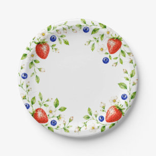 Ein süßes Beeren-Baby Erdbeere Blaubeere Papier Pappteller