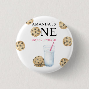 Ein süßes Cookie & Milchmädchen zum ersten Geburts Button