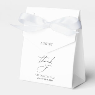 Ein süßes Dankeschön an die Minimal-Hochzeit Geschenkschachtel
