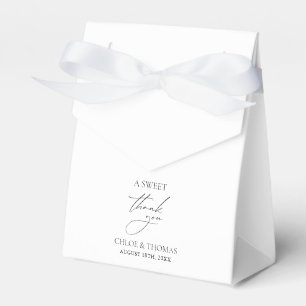 Ein süßes Dankeschön an die Minimal-Hochzeit Geschenkschachtel